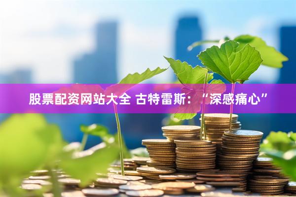 股票配资网站大全 古特雷斯：“深感痛心”